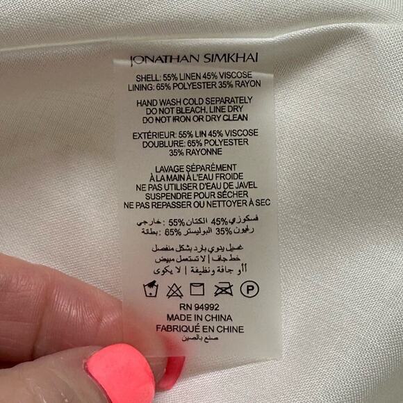 NWT | Jonathan Simkai | Kitzia Linen Bustier Midi Dress | White | Large - Picture 12 of 14